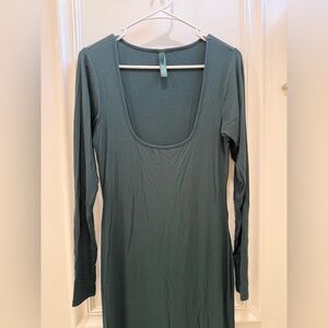 Skims Soft Lounge Teal Long Sleeve Dress NWOT